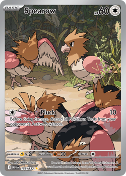 SPEAROW 151/132 ILLUSTRATION RARE MEGA EVOLUTION POKEMON HOLO NM - Image 1