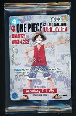 One Piece Monkey D. Luffy US Voyage College Basketball Promo Card SEALED - Image 1