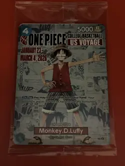 One Piece Monkey D. Luffy US Voyage College Basketball Promo Card SEALED - Image 2