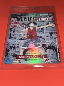 One Piece Monkey D. Luffy US Voyage College Basketball Promo Card SEALED - Image 5