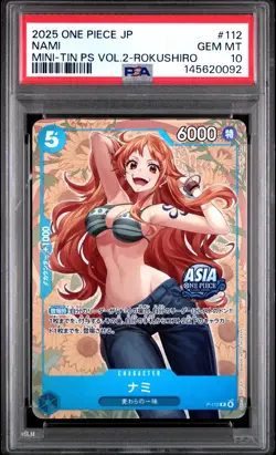 2025 ONE PIECE JAPANESE MINI-TIN PACK SET VOL.2 KOUSHI ROKUSHIRO NAMI PSA 10 - Image 1