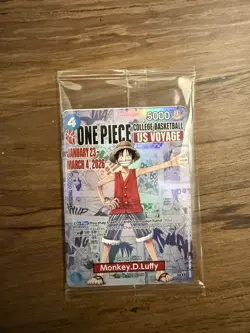 One Piece Monkey D. Luffy US Voyage College Basketball Promo Card Gonzaga SEALED - Image 3