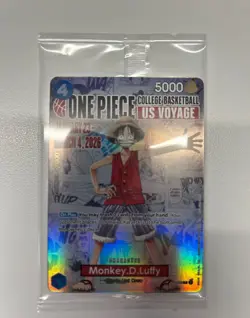 One Piece Monkey.D.Luffy College Basketball US Voyage P-055 Promo Sealed - Image 1