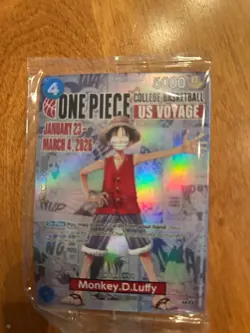 One Piece P-055 Monkey D. Luffy U.S. Voyage College Basketball Promo Card-SEALED - Image 1