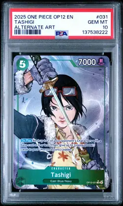 2025 ONE PIECE OP12-LEGACY OF THE MASTER #031 TASHIGI ALT ART PSA 10 - Image 1