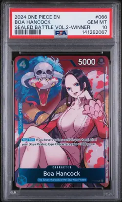 ONE PIECE PROMOS 066 BOA HANCOCK SEALED BATTLE VOL.2-WINNER PSA 10 - Image 1