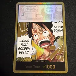 One Piece Luffy Ring That Golden Bell!! Gold Foil Don!! Bandai English Card - Image 1