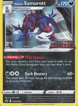 Hisuian Samurott Holofoil Promo SWSH: Sword & Shield Promo Cards SWSH207 NM - Image 1