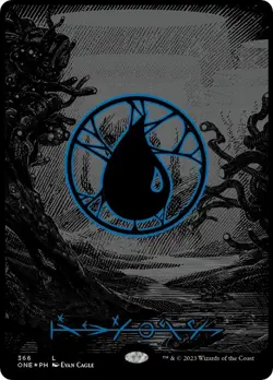 Island (Phyrexian) - Full Art (Oil Slick Raised Foil) [ONE - 366]Phyrexia: Al... - Image 1