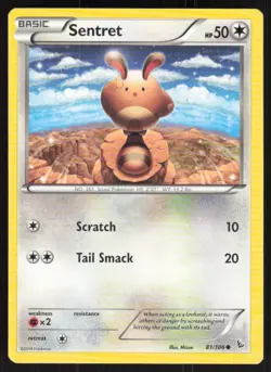 Sentret 81/106 Common Flashfire Pokemon Lightly Played - Image 1