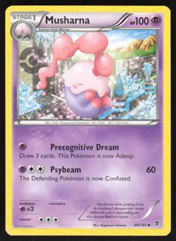Musharna 40/101 Uncommon Plasma Blast Pokemon Lightly Played - Image 1