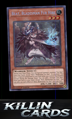 1st Edition Beat, Bladesman Fur Hire DASA-EN017 Secret Rare Dark Saviors YuGiOh - Image 1