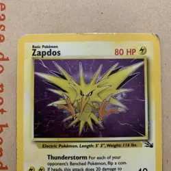 Zapdos - 15/62 - Fossil - Holo Rare - Pokemon TCG - HP - Image 3