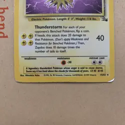 Zapdos - 15/62 - Fossil - Holo Rare - Pokemon TCG - HP - Image 4