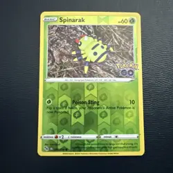 Spinarak (Peelable Ditto) Reverse Holo Common Pokemon GO 006/078 NM - Image 1