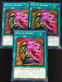 YUGIOH POT OF DESIRES RA01-EN056 1ST SUPER X3 (NM) - Image 1