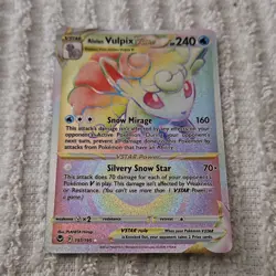 Pokemon Alolan Vulpix VSTAR Secret 197/195 Silver Tempest Holo 240HP - Image 1