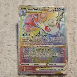 Pokemon Alolan Vulpix VSTAR Secret 197/195 Silver Tempest Holo 240HP - Image 3