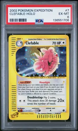 2002 Pokemon Expedition Clefable Holo 7/165 PSA 6 - Image 1