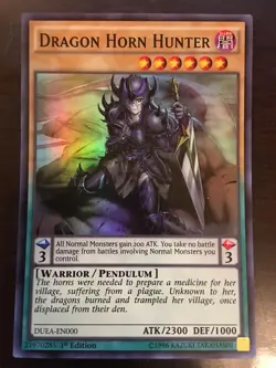 Dragon Hunter DUEA-EN000 YuGiOh! SUPER RARE Pendulum 1st Edition Near Mint x1 - Image 1