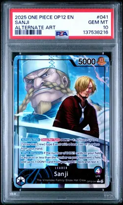 2025 ONE PIECE OP12-LEGACY OF THE MASTER #041 SANJI ALT ART PSA 10 - Image 1