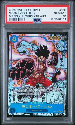 PSA 10 Luffy SEC OP11-118 Manga Alt Art Comic Parallel Fist ONE PIECE Japanese - Image 1