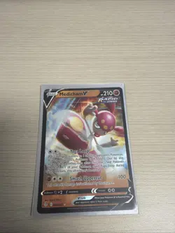 Pokemon TCG Medicham v Evolving Skies Holo Ultra Rare Card 083/203 - Image 1
