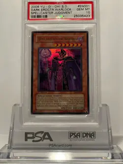 2006 Yu-Gi-Oh Dark Eradicator Warlock PSA GEM MT 10 Ultra Rare 1st Ed. SD6-EN001 - Image 1