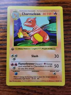 LP! 1st Edition Charmeleon Shadowless Pokemon Card 1999 Base Set 024/102 - Image 1