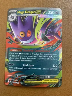 Pokemon TCG Mega Gengar ex 056/094 Me02 Phantasmal Flames Holo Double Rare Card - Image 1