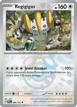 Regigigas (Master Ball Pattern) 086/131 Holo Prismatic Evolutions Pokemon NM - Image 1