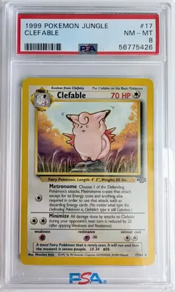 Clefable 17/64 - Pokemon TCG - Rare Non Holo Jungle - Graded PSA 8 - Image 1