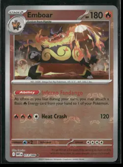 Emboar (Master Ball Pattern) 013/086 Rare White Flare Pokemon NM/M - Image 1