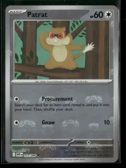 Patrat (Master Ball Pattern) 072/086 Common White Flare Pokemon NM/M - Image 1