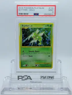 POKEMON PLATINUM SCYTHER #130 SECRET RARE HOLO FOIL CARD PSA 9 MINT #28699833 - Image 1
