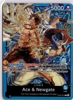 Ace & Newgate ST22-001 One Piece Card Game Blue Leader Trading Card - Image 3