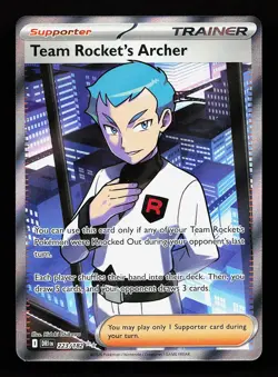 Team Rocket's Archer 223/182 Ultra Rare Destined Rivals Pokemon Card - Image 1