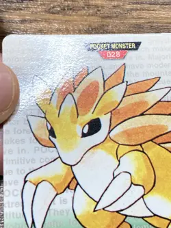 Pokemon Carddass Card Sandslash No.28 Bandai Pocket Monsters Green ver. 1996 - Image 3
