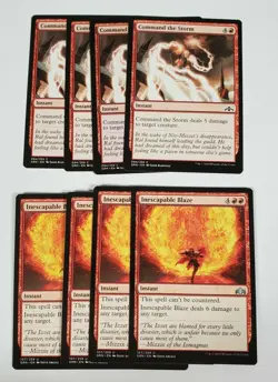 4x Command the Storm & 4x Inescapable Blaze MTG Guilds of Ravnica - Image 1
