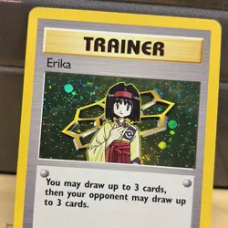 Pokemon Erika Holo Swirl Gym Heroes 16/132 Rare Creased Vintage Card Ex - Image 2