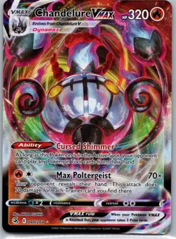 Pokemon TCG Chandelure VMAX 40/264 Fusion Strike Holo NM - Image 1