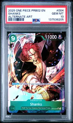 2025 ONE PIECE PRB02-PREMIUM BOOSTER -THE BEST- VOL.2 #004 SHANKS PSA 10 - Image 1