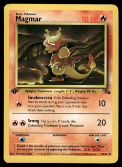 Pokemon Cards Magmar 39/62 1st Edition Fossil WOTC Uncommon NM - Image 1