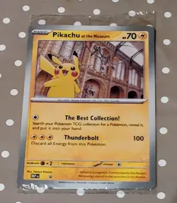 PIKACHU AT THE MUSEUM BLACK STAR JUMBO PROMO ASCENDED HEROES POKEMON CARD - Image 1