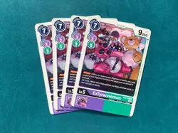 ExTyrannomon EX3-060 Playset Draconic Roar Digimon Card Game x4 - Image 1