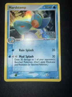 Pokemon Card - Marshtomp Crystal Guardians 24/100 Reverse Holo Stamped LP - Image 3