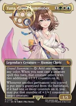 Yuna, Grand Summoner 208 - NM Borderless - Final Fantasy Commander - MTG - Image 1