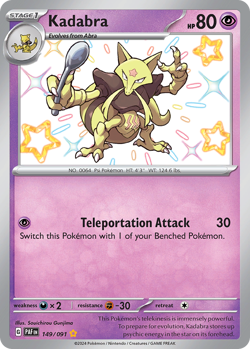 Kadabra 149/091 Shiny Rare Paldean Fates Pokemon NM/M - Image 4