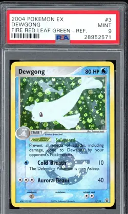 2004 Pokemon EX Fire Red Leaf Green 3 Dewgong Reverse Holo PSA 9 Mint - Image 1