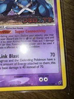 Pokemon TCG 2005 Deoxys Metagross 11/107 Reverse Holo Rare LP Condition - Image 5